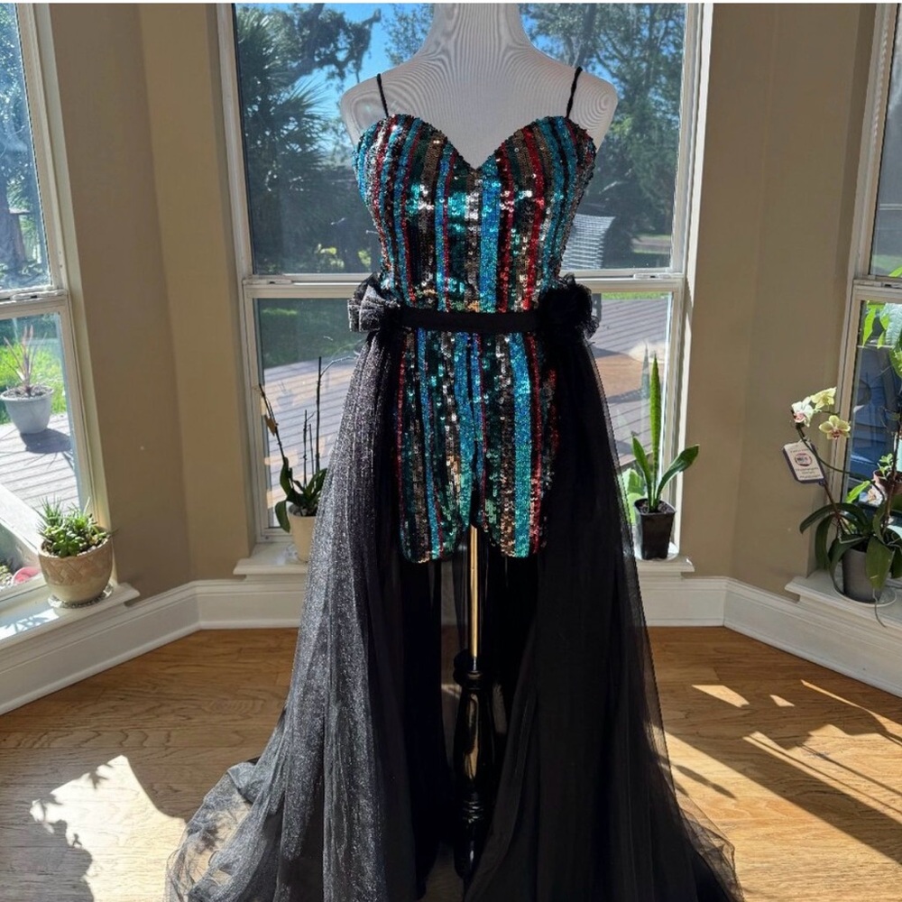 JVN by Jovani Sequin Fun Fashion Romper
